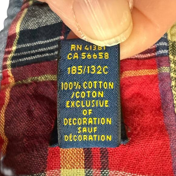 Ralph Lauren Men's Button Up Red Plaid Shirt 2XL Tall Cotton S/S Preppy Prep - Picture 3 of 10